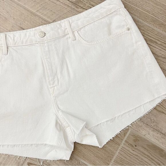 NEW Frame Le Grand Garcon Raw Hem Denim Short White Sz 34 - Picture 10 of 15